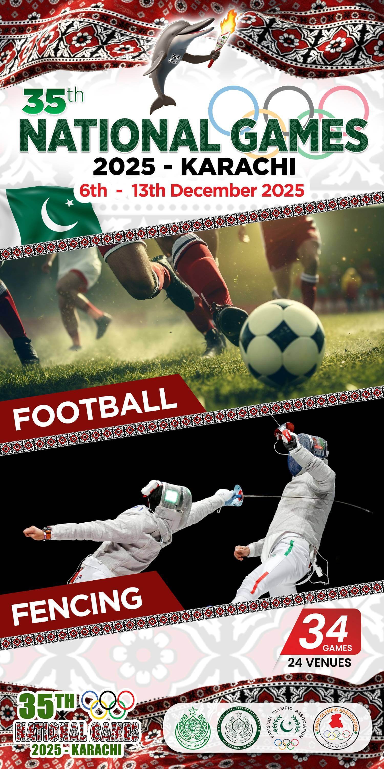 Sindh National Game 3 x 6 (Football - Fencing)