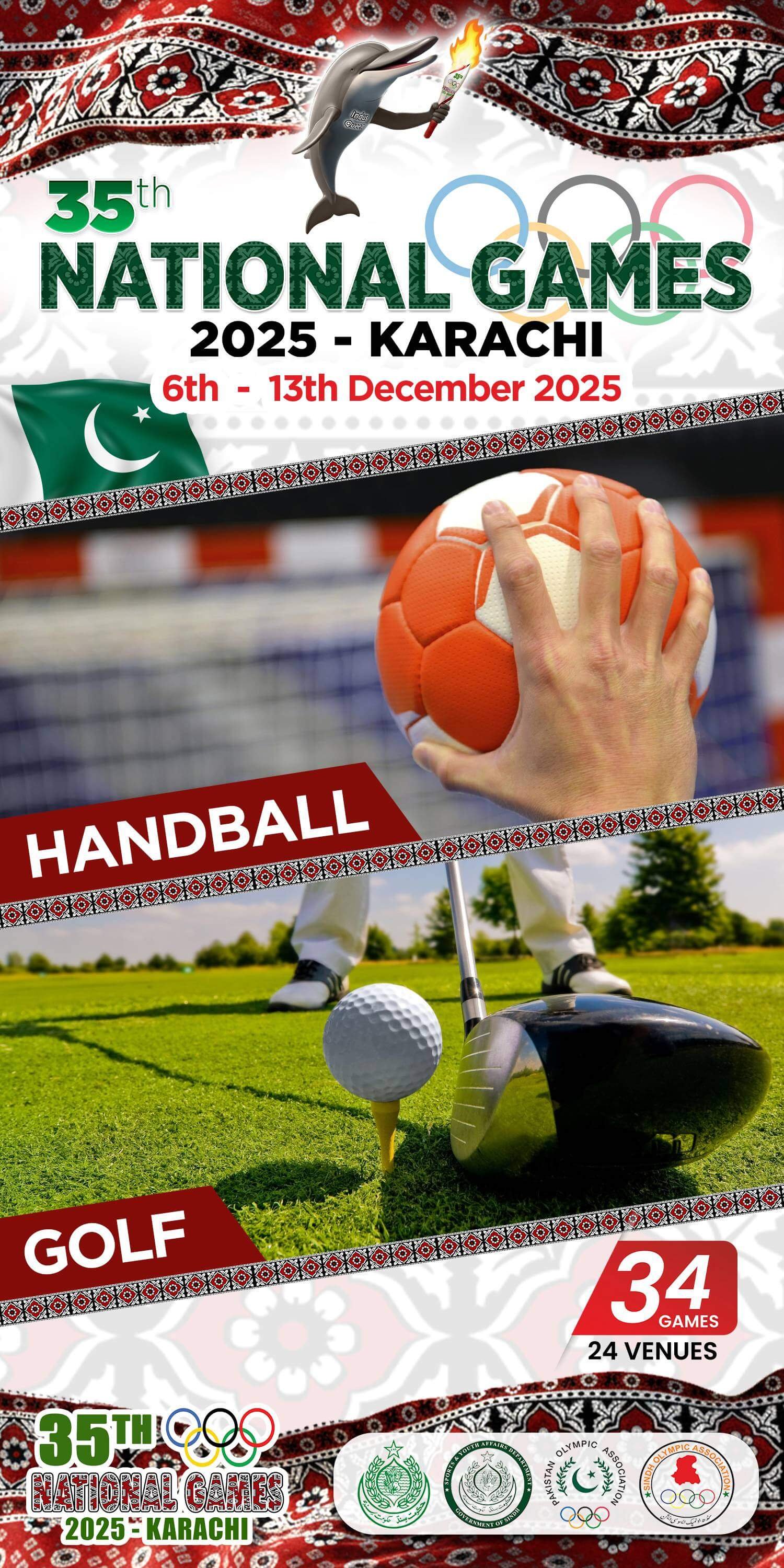 Sindh National Game 3 x 6 (Handball - Golf)