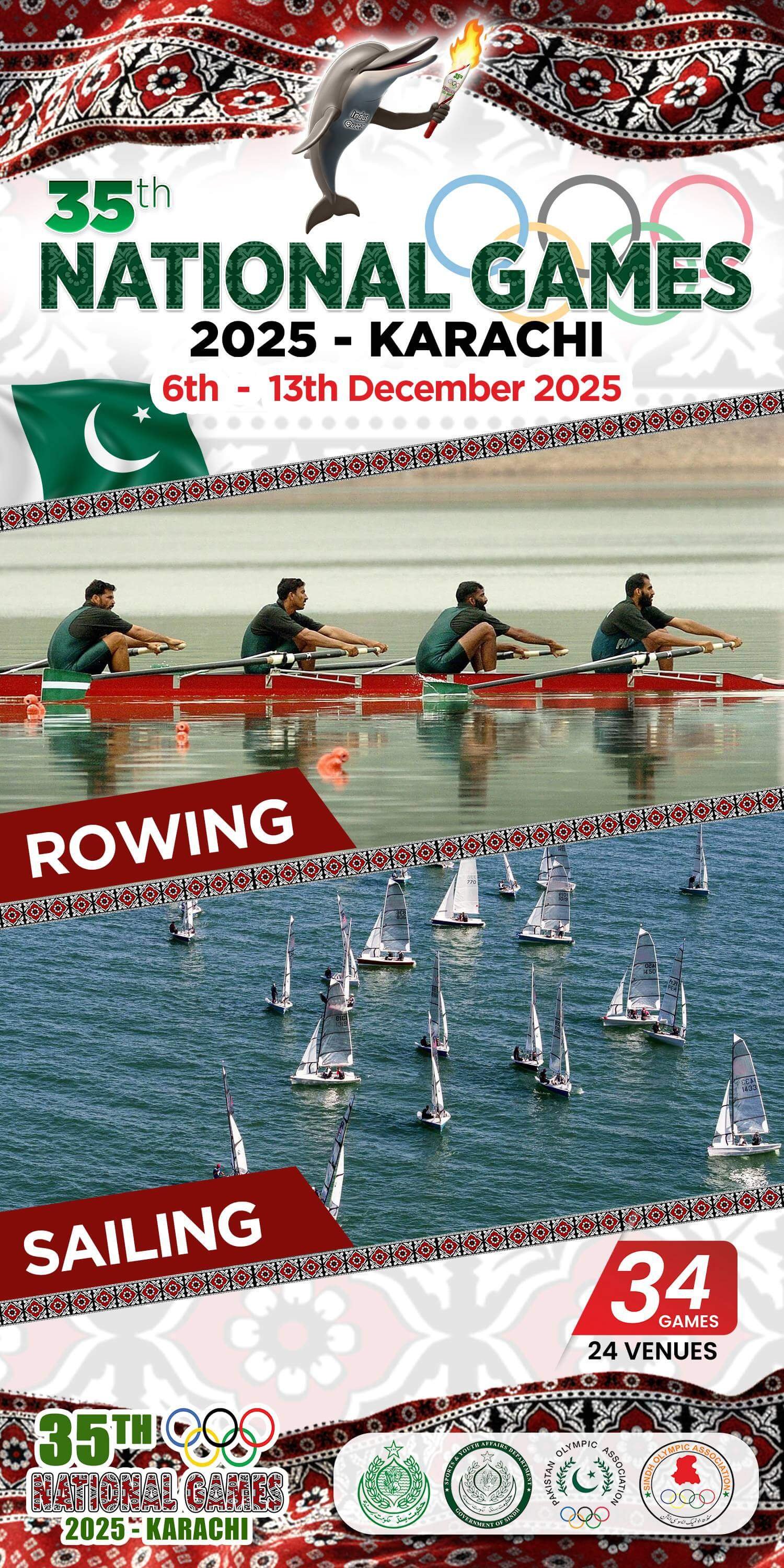 Sindh National Game 3 x 6 (Rowing - Sailing)