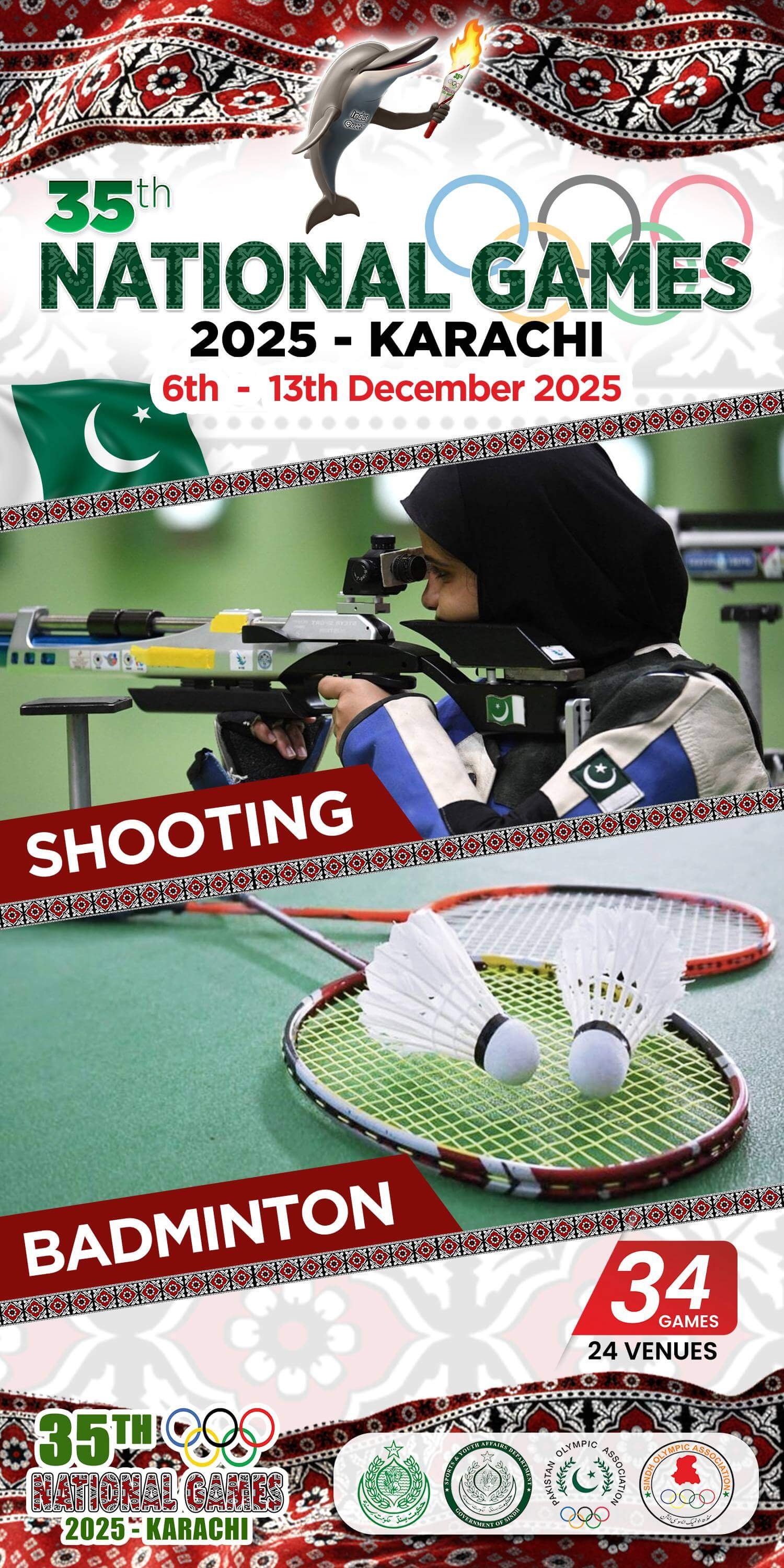 Sindh National Game 3 x 6 (Shooting - Badminton)