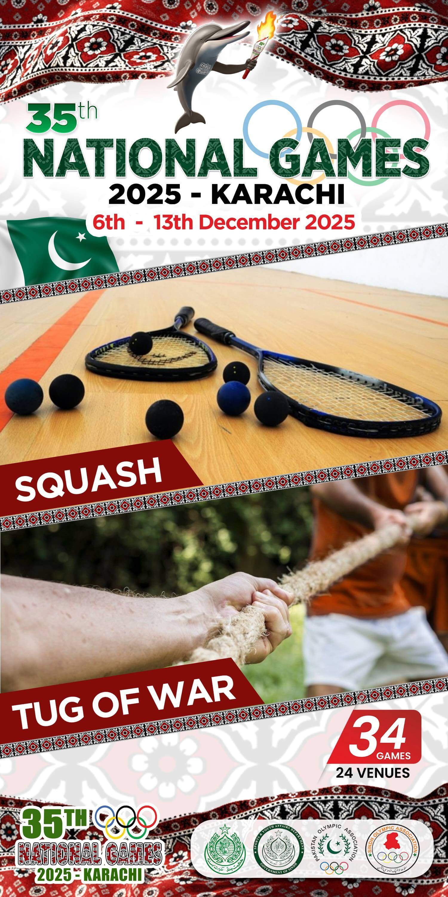 Sindh National Game 3 x 6 (Squash - Tug of War)