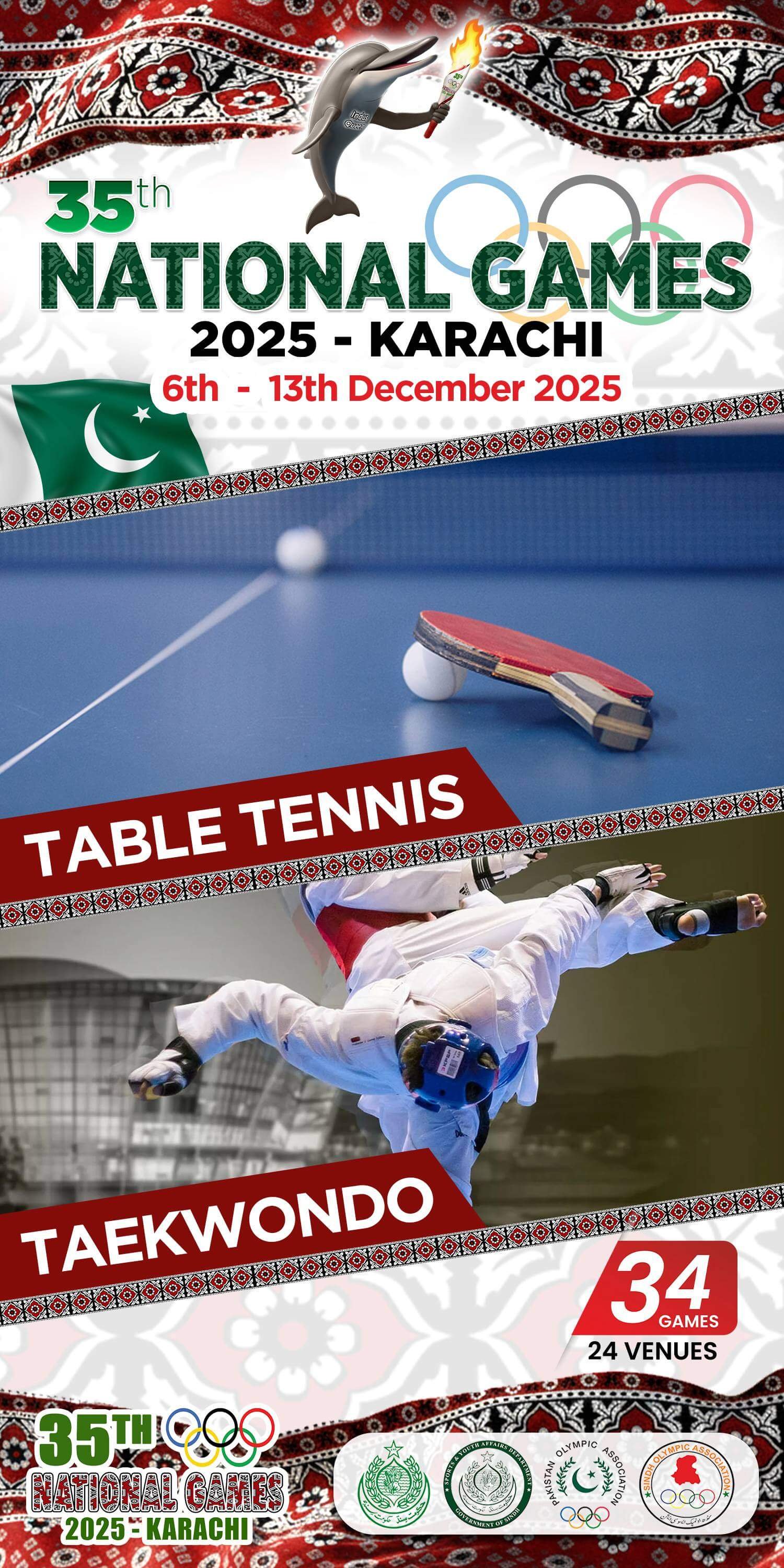 Sindh National Game 3 x 6 (Table Tennis - Taekwondo)